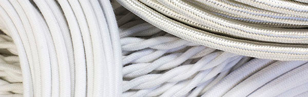 white cloth-covered wire