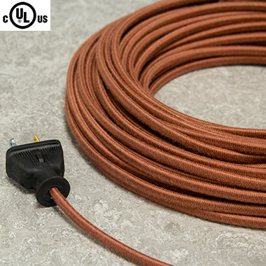 2-CONDUCTOR 18-GAUGE LIGHT BROWN COTTON PARALLEL CORD - UL-Listed