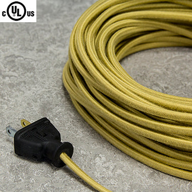 2-CONDUCTOR 18-GAUGE GOLD COTTON PARALLEL CORD - UL-Listed