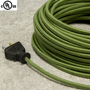 2-CONDUCTOR 18-GAUGE GREEN COTTON PARALLEL CORD - UL-Listed