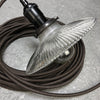 2-CONDUCTOR 18-GAUGE BLACK & DARK BROWN ZIG-ZAG COTTON PULLEY CORD - UL-Listed