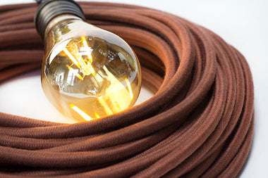 2-CONDUCTOR 18-GAUGE LIGHT BROWN COTTON PULLEY CORD - UL-Listed