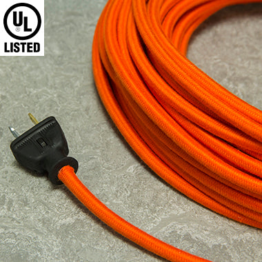 2-CONDUCTOR 18-GAUGE BURNT ORANGE COTTON PULLEY CORD - UL-Listed