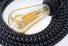 2-CONDUCTOR 18-GAUGE BLACK & WHITE SINGLE CROSS TRACER COTTON PULLEY CORD - UL-Listed