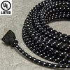 2-CONDUCTOR 18-GAUGE BLACK & WHITE DOUBLE TRACER COTTON PULLEY CORD - UL-Listed