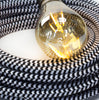 2-CONDUCTOR 18-GAUGE BLACK & WHITE SMALL HOUND'S-TOOTH  COTTON PULLEY CORD - UL-Listed