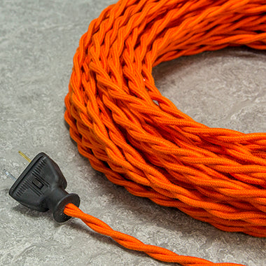 2-CONDUCTOR 18-GAUGE BURNT ORANGE COTTON TWISTED WIRE