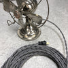 2-CONDUCTOR 18-GAUGE BLACK & WHITE ZIG-ZAG COTTON TWISTED WIRE