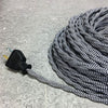 2-CONDUCTOR 18-GAUGE BLACK & WHITE ZIG-ZAG COTTON TWISTED WIRE