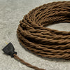 2-CONDUCTOR 22-GAUGE DARK BROWN COTTON TWISTED WIRE