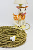 2-CONDUCTOR 18-GAUGE GOLD COTTON TWISTED WIRE WITH GRAY TRACER