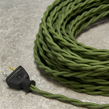 2-CONDUCTOR 18-GAUGE GREEN COTTON TWISTED WIRE