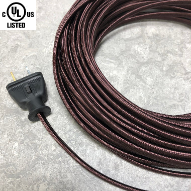 2-CONDUCTOR 18-GAUGE MAHOGANY BROWN RAYON PARALLEL CORD - UL-Listed