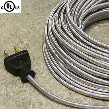 2-CONDUCTOR 18-GAUGE SILVER RAYON PARALLEL CORD - UL-Listed