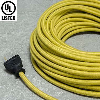 3-CONDUCTOR 18-GAUGE GOLD COTTON PULLEY CORD - UL-Listed