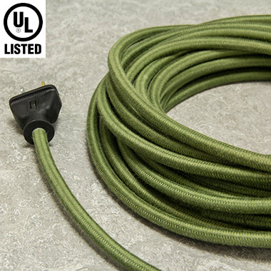 3-CONDUCTOR 18-GAUGE GREEN COTTON PULLEY CORD - UL-Listed