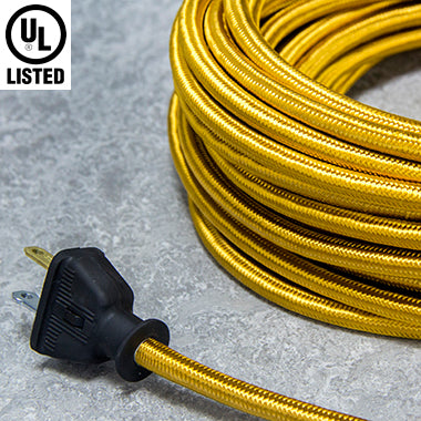 2-CONDUCTOR 18-GAUGE GOLD RAYON PULLEY CORD - UL-Listed