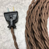 2-CONDUCTOR 22-GAUGE DARK BROWN COTTON TWISTED WIRE