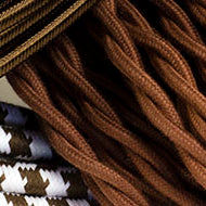 brown cloth-covered wire
