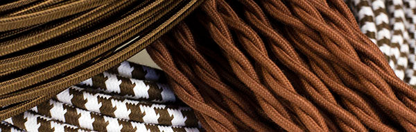 brown cloth-covered wire