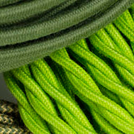 green cloth-covered wire