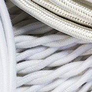 white cloth-covered wire