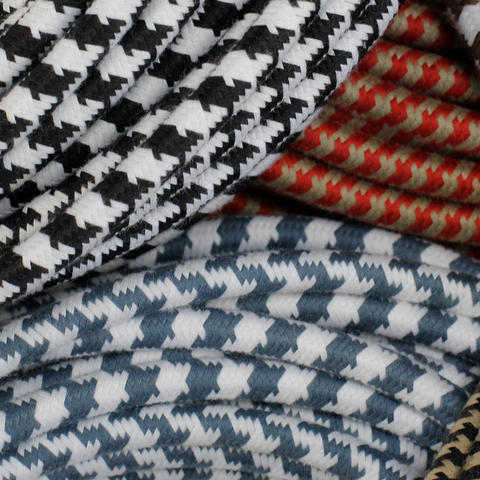 hound's-tooth pattern cloth-covered wire