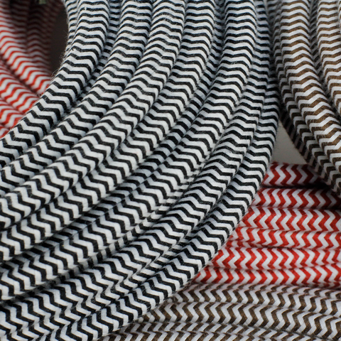 zig-zag pattern cloth-covered wire