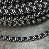 2-CONDUCTOR 18-GAUGE BLACK & WHITE DOUBLE CROSS TRACER COTTON PULLEY CORD - UL-Listed