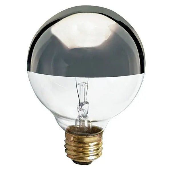 BULB: GLOBE STYLE WITH SILVERED ANTI-GLARE, LED AND INCANDESCENT