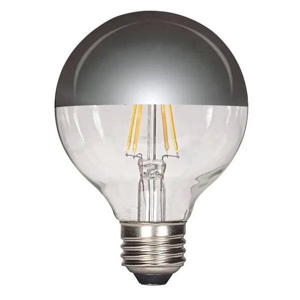 BULB: GLOBE STYLE WITH SILVERED ANTI-GLARE, LED AND INCANDESCENT