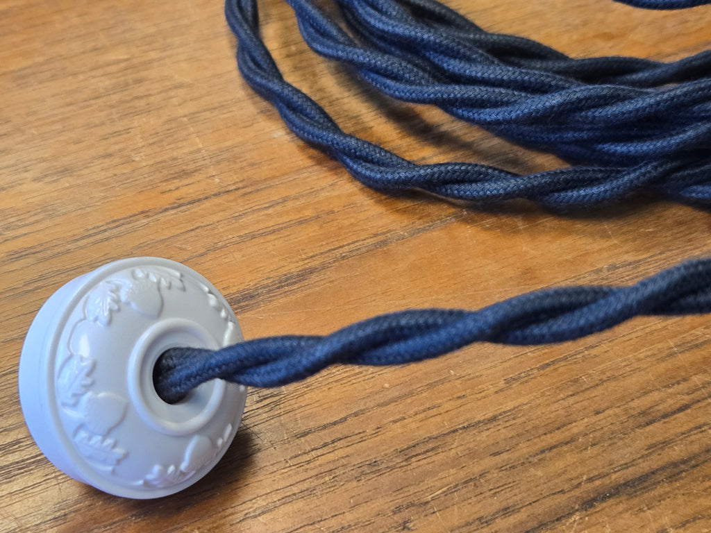 Cloth Covered Twisted Lamp Cord Kit - 8 Feet