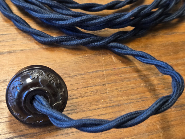 Cloth Covered Twisted Lamp Cord Kit - 8 Feet