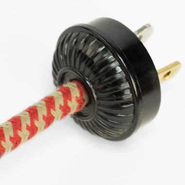Black Ribbed Button Plug