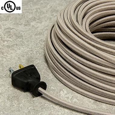 2-CONDUCTOR 18-GAUGE GRAY COTTON PARALLEL CORD - UL-Listed