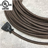 2-CONDUCTOR 18-GAUGE BLACK & DARK BROWN ZIG-ZAG COTTON PULLEY CORD - UL-Listed