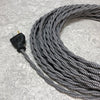 2-CONDUCTOR 18-GAUGE BLACK & GRAY ZIG-ZAG COTTON TWISTED WIRE
