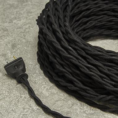2-CONDUCTOR 16-GAUGE BLACK COTTON TWISTED WIRE
