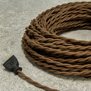 2-CONDUCTOR 18-GAUGE DARK BROWN COTTON TWISTED WIRE – Sundial Wire