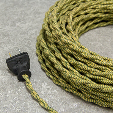 2-CONDUCTOR 18-GAUGE DEATH VALLEY GOLD & GREEN ZIG-ZAG COTTON TWISTED WIRE