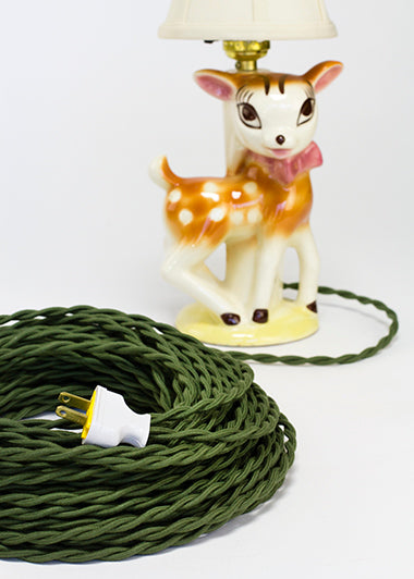 2-CONDUCTOR 18-GAUGE GREEN COTTON TWISTED WIRE