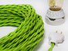 2-CONDUCTOR 18-GAUGE LIME GREEN COTTON TWISTED WIRE