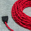 2-CONDUCTOR 18-GAUGE RED COTTON TWISTED WIRE