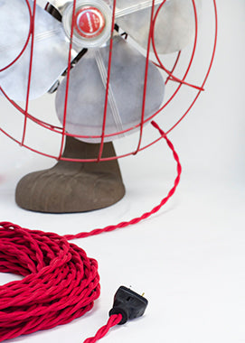2-CONDUCTOR 18-GAUGE RED COTTON TWISTED WIRE