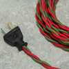 2-CONDUCTOR 18-GAUGE RED & GREEN COTTON TWISTED WIRE