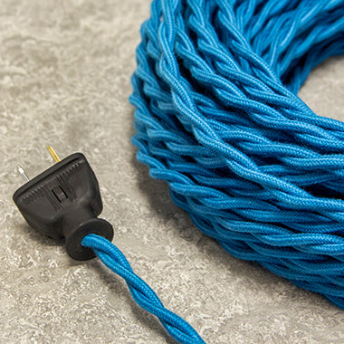 2-CONDUCTOR 18-GAUGE TURQUOISE COTTON TWISTED WIRE