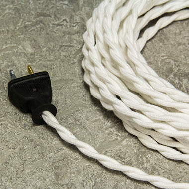 2-CONDUCTOR 18-GAUGE WHITE COTTON TWISTED WIRE