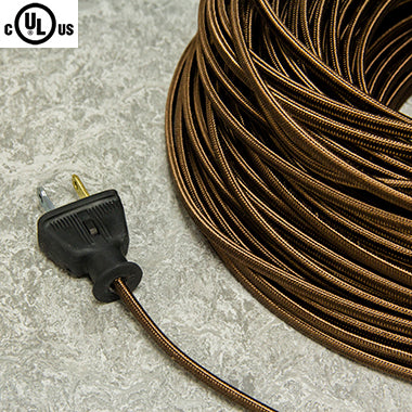 2-CONDUCTOR 18-GAUGE BROWN RAYON PARALLEL CORD - UL-Listed
