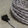 2-CONDUCTOR 18-GAUGE SILVER RAYON TWISTED WIRE