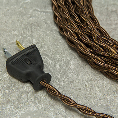 2-CONDUCTOR 18-GAUGE WALNUT BROWN RAYON TWISTED WIRE